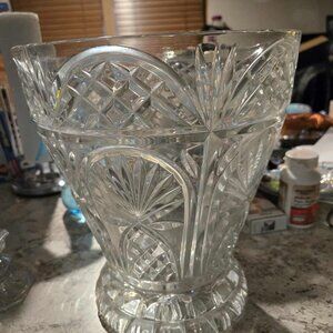 Beautiful Vintage Pressed Lead Crystal Ice Bucket Barware
